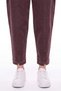 Women's Brown Winter Special Design Belted Denim Trousers with Stone Leg Detail - 3