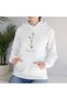 Unisex White Off-Shoulder Oversize Hooded Casual Sweatshirt with Kangaroo Pocket