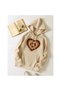 Unisex Beige Hooded Oversize Sweatshirt Comfortable Fit Cotton with Fleece Inside
