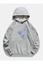 Unisex Gray Relaxed Fit Hooded Kangaroo Pocket Thick Sweatshirt