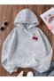 Unisex Gray Relaxed Fit Hooded Kangaroo Pocket Thick Sweatshirt