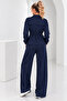 Waist-Cinched Zippered Sweet/Plisse Flowy Pants/Dual-Piece Set - 6