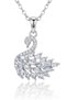 Women's Swan Stone Pink Swan Steel Necklace Without Box