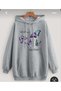 Unisex Gray Streetwear Oversize Hooded Casual Cotton Sweatshirt with Pockets