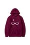Unisex Red Streetwear Oversize Hooded Casual Cotton Sweatshirt with Pockets