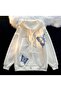 Unisex White Relaxed Fit Hooded Kangaroo Pocket Thick Sweatshirt