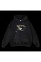 Unisex Anthracite Washed Kangaroo Pocket Hooded Casual Sweatshirt with Vintage Effect