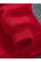 Unisex Red 3 Thread Threaded Oversize Hooded Sweatshirt Basic Comfortable Cut - 4