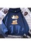 Modexa Unisex Hoody Navy Blue Streetwear Oversize Hooded Casual Cotton Sweatshirt with Pockets
