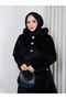 Women's Brooched Collar Fur Detailed Coat - 5