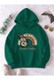 Modexa Unisex Hoody Green Kangaroo Pocket Thick Fabric Oversize Hooded Sweatshirt Hoodie