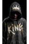 Unisex Anthracite Acid Wash Vintage Hooded Sweatshirt Comfortable Fit Hoodie