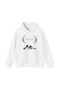 Unisex White Loose Fit Hooded Sweatshirt with Inner Pockets, Warm Hoodie