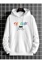 Unisex White Oversize Hooded Sweatshirt with Kangaroo Pocket, 3 Thread Raster Hoodie
