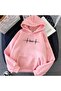 Unisex Pink 3 Thread Threaded Oversize Hooded Sweatshirt Basic Comfortable Cut
