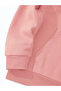 Unisex Pink 3 Thread Threaded Oversize Hooded Sweatshirt Basic Comfortable Cut - 3