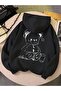 Unisex Black Hooded Oversize Sweatshirt Comfortable Fit Cotton with Fleece Inside