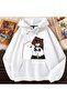 Unisex White Relaxed Fit Hooded Kangaroo Pocket Thick Sweatshirt