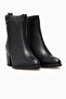 Women's Thick Heeled Leather Boots 26K 1853213K Black - 5