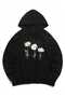 Unisex Black Relaxed Fit Hooded Kangaroo Pocket Thick Sweatshirt