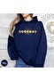 Unisex Navy Blue 3 Thread Threaded Oversize Hooded Sweatshirt Basic Comfortable Cut