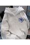 Unisex Gray Kangaroo Pocket Thick Fabric Oversize Hooded Sweatshirt Hoodie