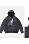 Unisex Anthracite Washed Relaxed Cut Kangaroo Pocket Hooded Streetwear Hoodie