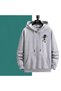 Modexa Unisex Hoody Gray Relaxed Fit Hooded Kangaroo Pocket Thick Sweatshirt