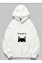Unisex White Loose Fit Hooded Sweatshirt with Inner Pockets, Warm Hoodie