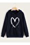 Unisex Black Relaxed Fit Hooded Kangaroo Pocket Thick Sweatshirt