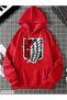 Unisex Red Oversize Hooded Sweatshirt with Kangaroo Pocket, 3 Thread Raster Hoodie