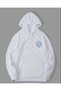 Modexa Unisex Hoody White Oversize Hooded Sweatshirt with Kangaroo Pocket 3 Thread Raster Hoodie