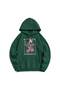 Unisex Green Relaxed Fit Hooded Kangaroo Pocket Thick Sweatshirt