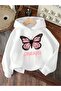 Unisex White Off-Shoulder Oversize Hooded Casual Sweatshirt with Kangaroo Pocket