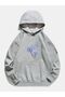 Unisex Gray Relaxed Fit Hooded Kangaroo Pocket Thick Sweatshirt