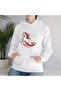 Unisex White 3 Thread Raster Oversize Hooded Sweatshirt Basic Comfortable Cut