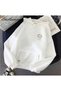 Modexa Unisex Hoody White Drop Shoulder Oversize Hooded Casual Sweatshirt with Kangaroo Pocket