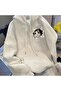 Unisex Gray Relaxed Fit Hooded Kangaroo Pocket Thick Sweatshirt