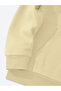 Unisex Beige 3 Thread Threaded Oversize Hooded Sweatshirt Basic Comfortable Cut - 4