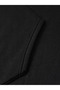 Unisex Black 3 Thread Threaded Oversize Hooded Sweatshirt Basic Comfortable Cut - 6