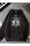Unisex Black Oversize Hooded Sweatshirt with Kangaroo Pocket, 3 Thread Raster Hoodie