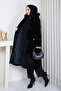 Women's Brooched Collar Fur Detailed Coat - 2