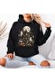 Unisex Black Casual Cut Hooded Sweatshirt with Inner Pockets, Warm Hoodie