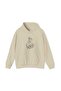 Unisex Beige Relaxed Fit Hooded Kangaroo Pocket Thick Sweatshirt