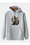 Unisex Gray Hooded Oversize Sweatshirt Comfortable Fit Cotton with Fleece Inside
