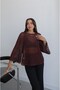 Brown Mesh Knitted Blouse - 2