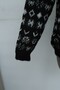 V-Neck Mixed Pattern Buttoned Knitwear Cardigan - Black - 7