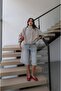 Beige Garni Detailed Plaid Jacket - 2