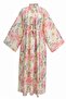 Hakim Collar Belted Patterned Polyviscon Dress -Pink