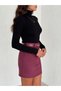 Women's Suede Belted Mini Straight Fit Skirt - 2